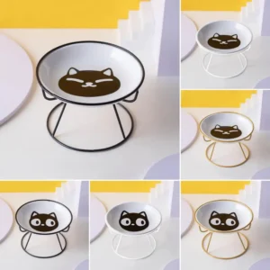 керамическая миска на подставке с металлическим основанием