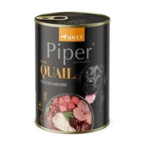 Влажный корм для собак PIPER DOG, с перепелами и клюквой, 400 г.
